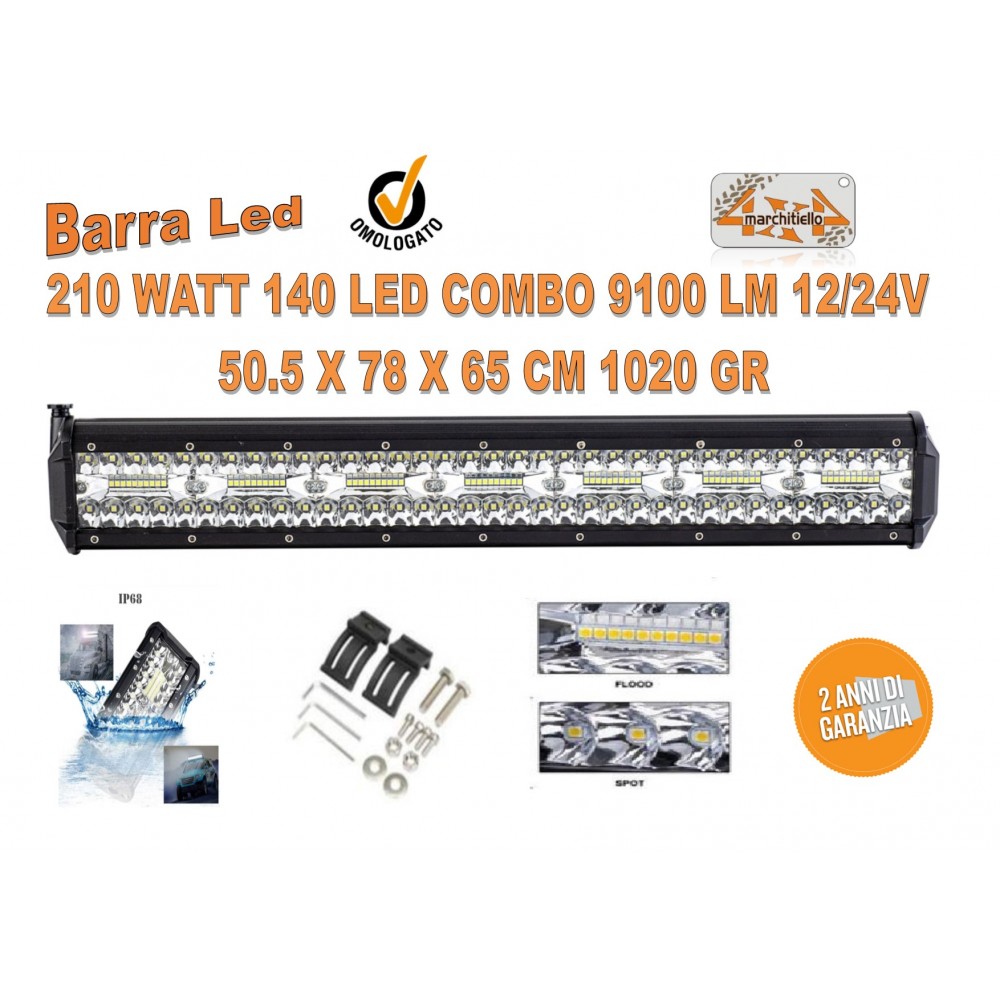 BARRA LED 210 WATT 140 LED COMBO 9100 LM 12/24V 1020 GR