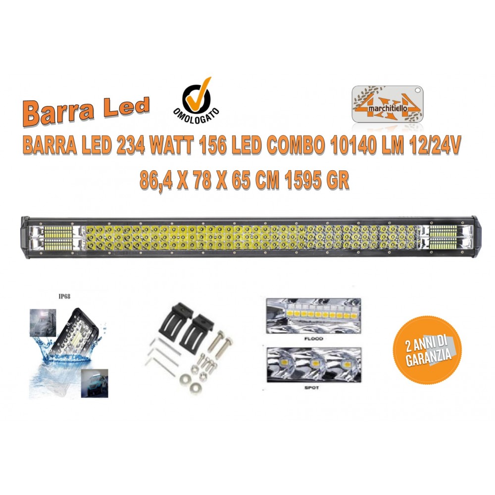 BARRA LED 234 WATT 156 LED COMBO 10140 LM 12/24V 1595 GR
