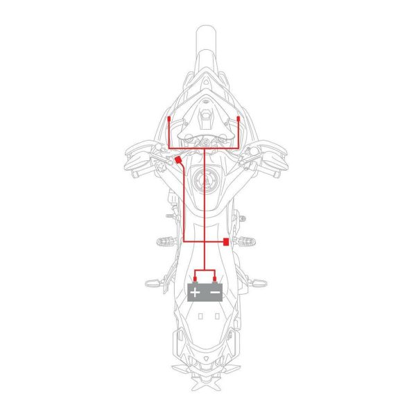 Kit Cablaggio Fari Per Moto Lampa - 12V, Con Rel&egrave; 40A, Interruttore E Connettori Impermeabili