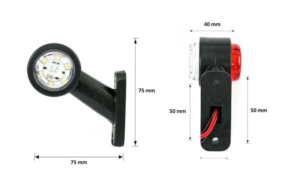 LED 12-24V diodo in gomma luci di posizione ingombro laterali effetto neon - immagine 2