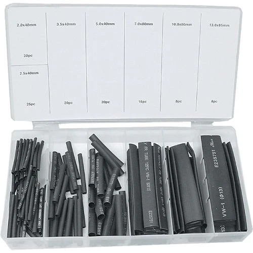 Kit 127 guaine termoretraibili Nero Restringimento