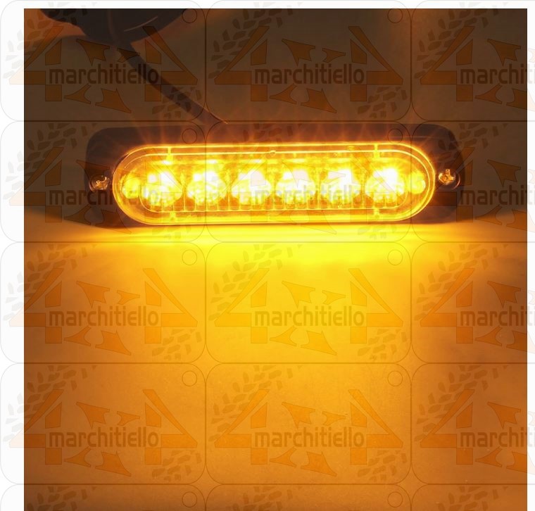 Luce di emergenza a 6 LED, luce gialla lampeggiante, lampeggiante, 4 conteggi con controller, 8 modalità operative, 12 V - immagine 3