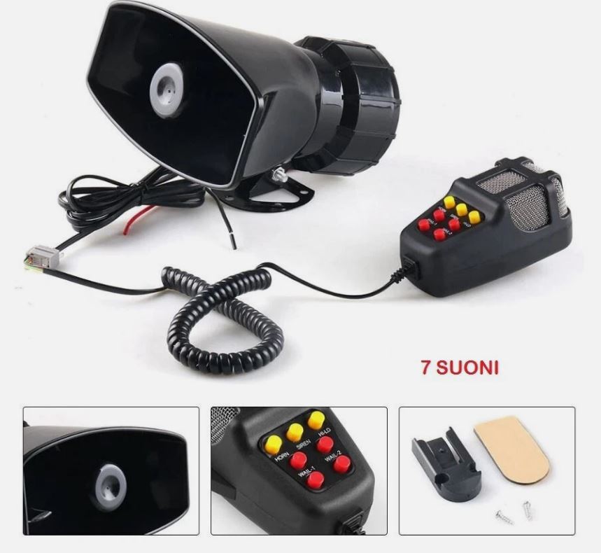 12V 100W 120-150dB 7 Suoni Auto Elettronico di Allarme Sirena di Allarme - immagine 4