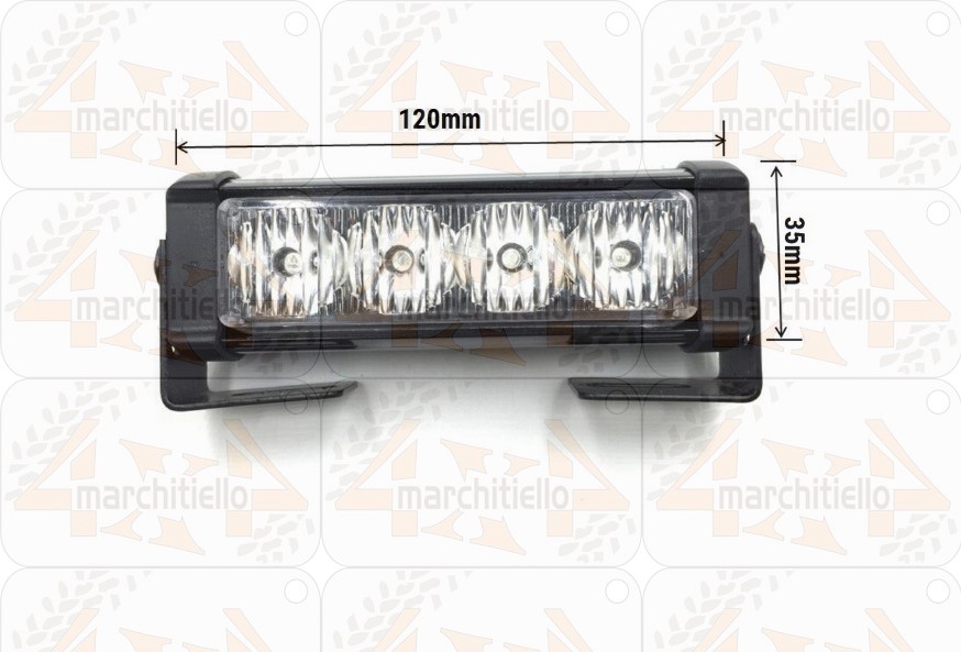 Lampada di emergenza a 4 LED, luce gialla lampeggiante, lampeggiante, 4 conteggi con controller - immagine 3