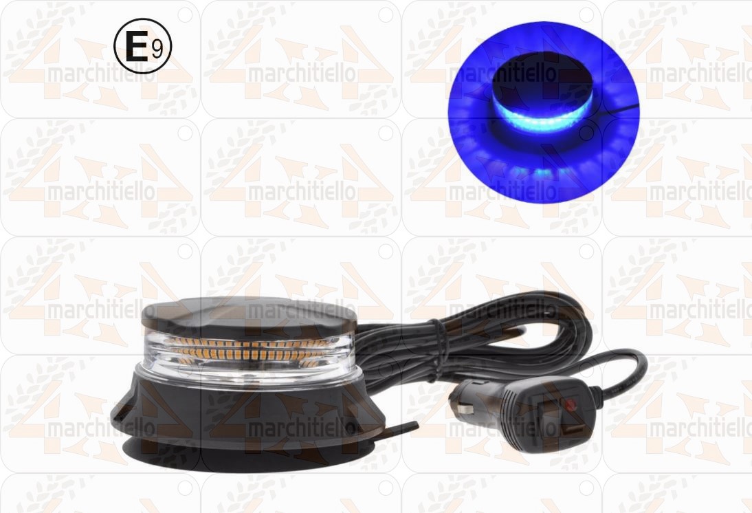Lampeggiante LED BLU Magnetico Auto Camion 12V 24V Omologato ECE R65 1402 - immagine 6