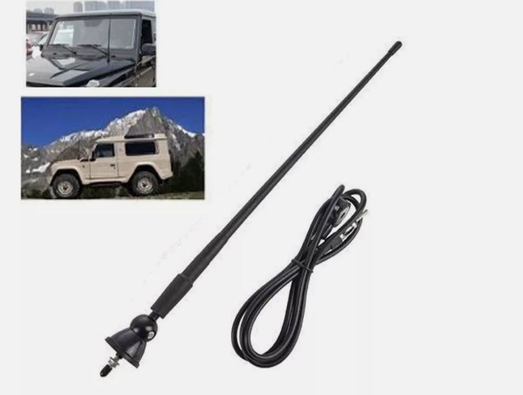 Antenna universale x auto alluminio AM FM Camper SUV Radio Stereo Segnale 42 cm