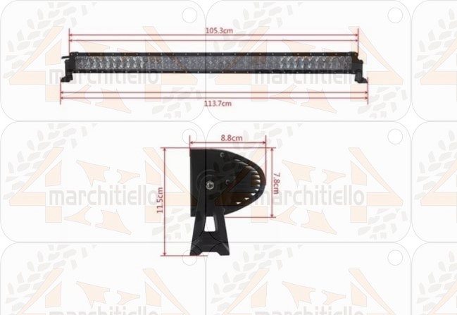 Barra LED Epistar 4D potente da 105 cm, 240 W, 12 V/24 V, 14400 lumen - immagine 2