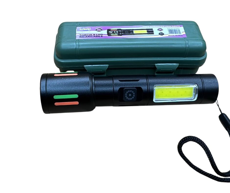 TORCIA RICARICABILE ATTACO C LED LATERALE COB USB