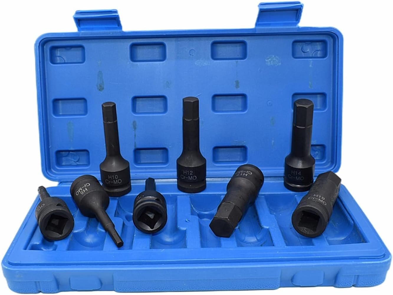 Punte esagonali a Bussola con Attacco Quadrato da 1/2" 8 Pezzi Set da 78 mm - immagine 2