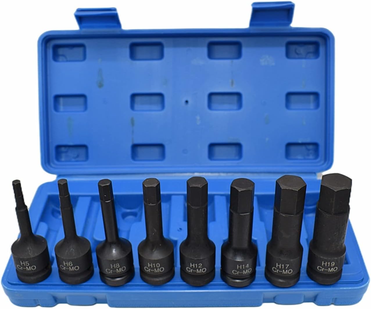 Punte esagonali a Bussola con Attacco Quadrato da 1/2" 8 Pezzi Set da 78 mm