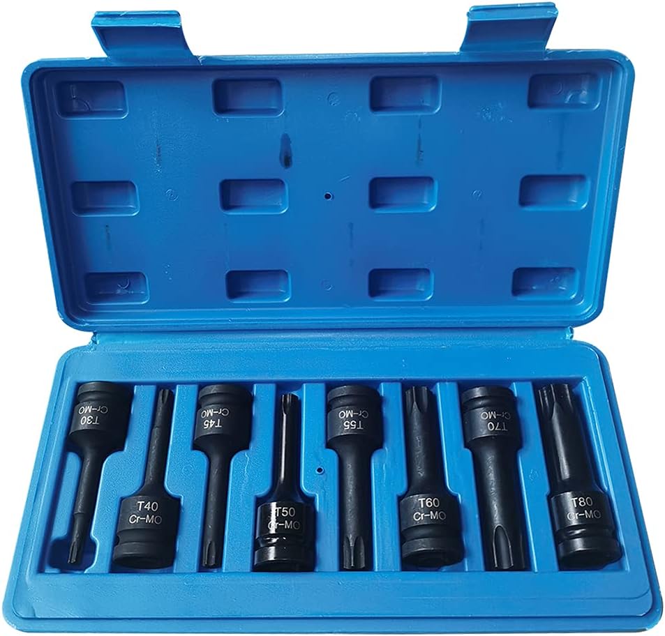 1/2-RT – Set di chiavi a bussola per riparazione meccanica, 8 pezzi, RT5, RT6, RT7, RT8, RT10, RT12, RT13, RT14