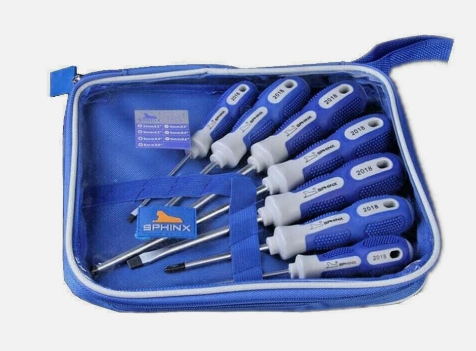 Set 7 cacciaviti con punta magnetica a croce e a taglio giraviti isolati + borsa