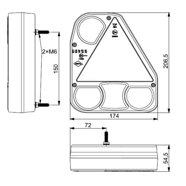 FANALE POSTERIORE SINISTRO UNIVERSALE 12V/24V + OMAGGIO - immagine 3