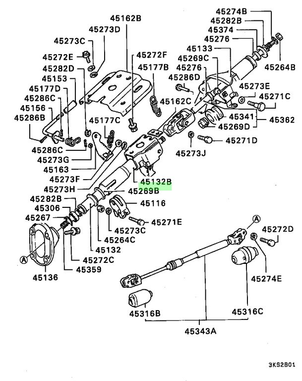 MB378809 COLONNA DELLO STERZO Mitsubishi Pajero 1