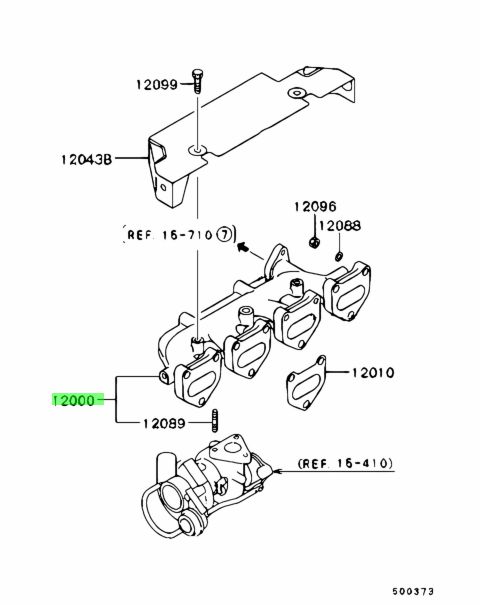 ME203762 Collettore di scarico MITSUBISHI Pajero 3° Serie V60
