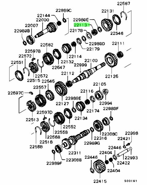ME581028 CUSCINETTO, CAMBIO MANUALE 2ª MARCIA MITSUBISHI L200 PAJERO