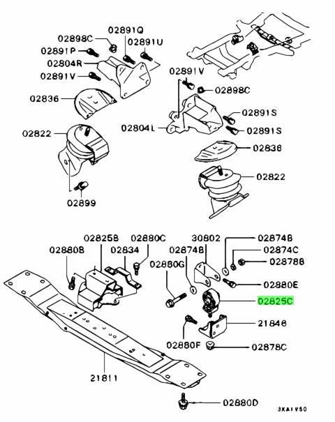 MR267864 SUPPORTO MOTORE POSTERIORE MITSUBIHI PAJERO L200