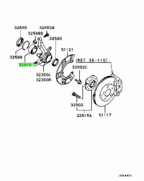 MR519097 CUSCINETTO RUOTA ANTERIORE MITSUBISHI PAJERO PININ