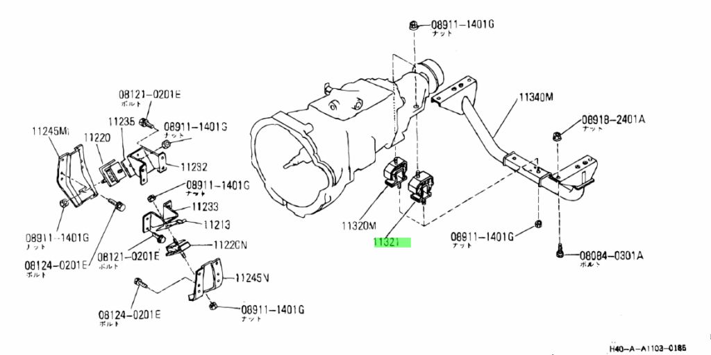 11322-01T01 SUPPORTO POSTERIORE SINISTRO NISSAN