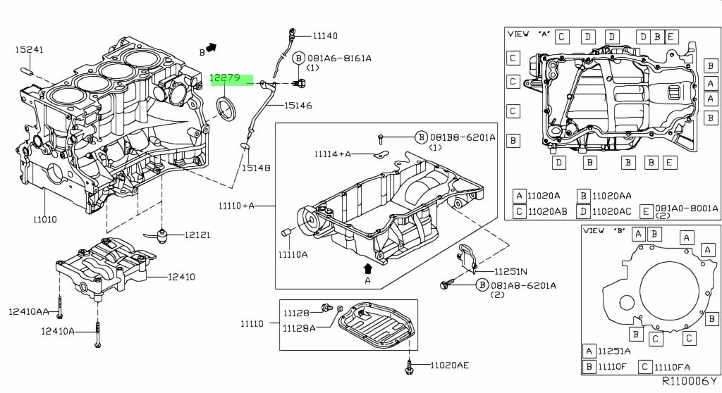 12279-3TS0A PARAOLIO, ALBERO MOTORE POSTERIORE Ricambio originale Nissan (122793TS0A)