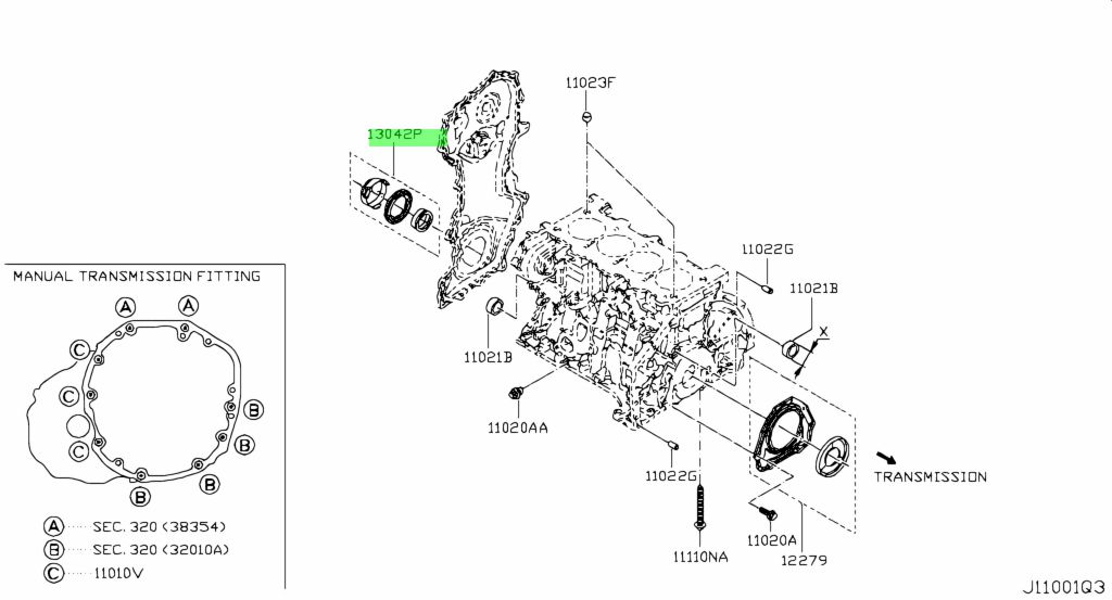 13510-00Q0A Paraolio Originale Nissan