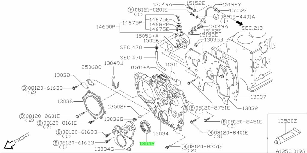13510-43G01 PARAOLIO, ANTERIORE ALBERO MOTORE Ricambi originali Nissan, ricambi originali UD Trucks (1351043G01)