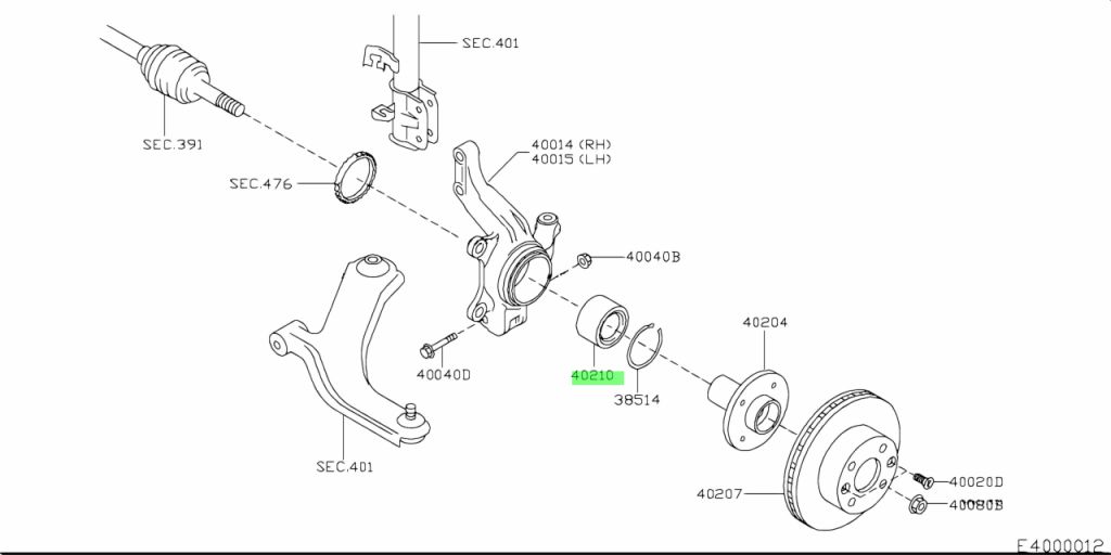 40210-AX000 CUSCINETTO RUOTA ANTERIORE NISSAN MICRA ORIGINALE NUOVO