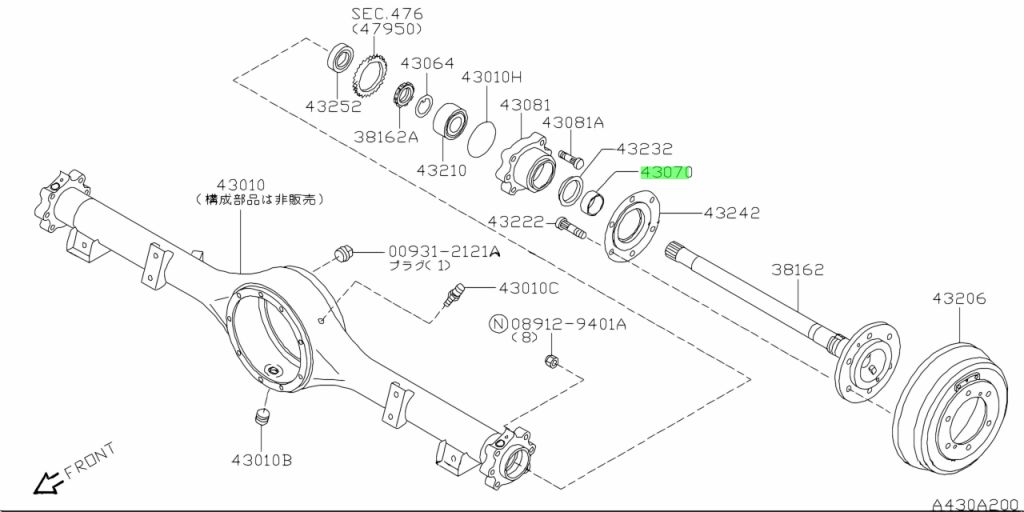 CUSCINETTO RUOTA 43070-01J10 NISSAN PATROL Y60 Y61