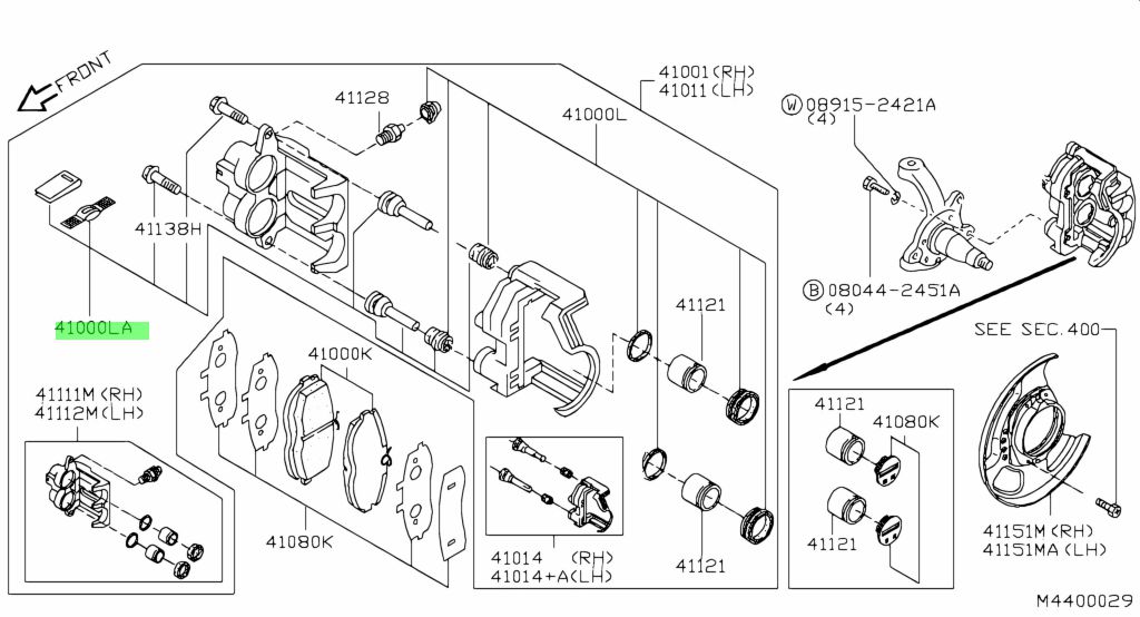KIT GUARNIZIONI FRENO A DISCO 44135-9C126 TERRANO 2