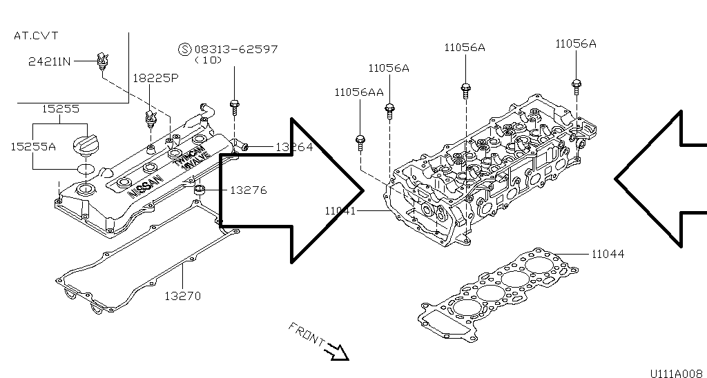11040-4F100 GRUPPO TESTA CILINDRO Nissan Micra K11E 98-00 NUOVA OE