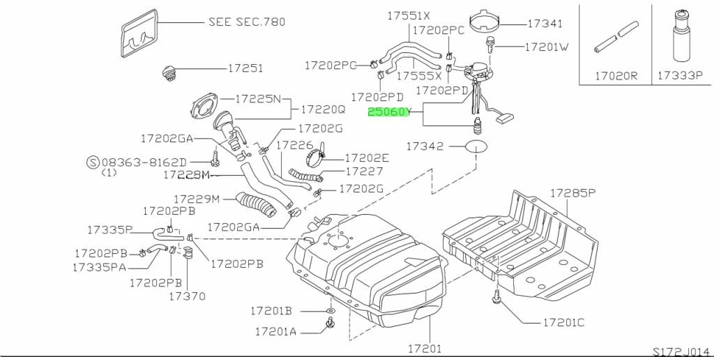 25060-0F605 SENSORE DI LIVELLO CARBURANTE NISSAN TERRANO II