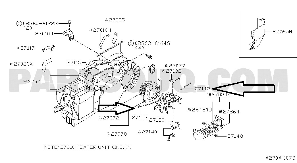 27540-C6060 Cavo comando deviatore flusso d’aria NISSAN PATROL TR