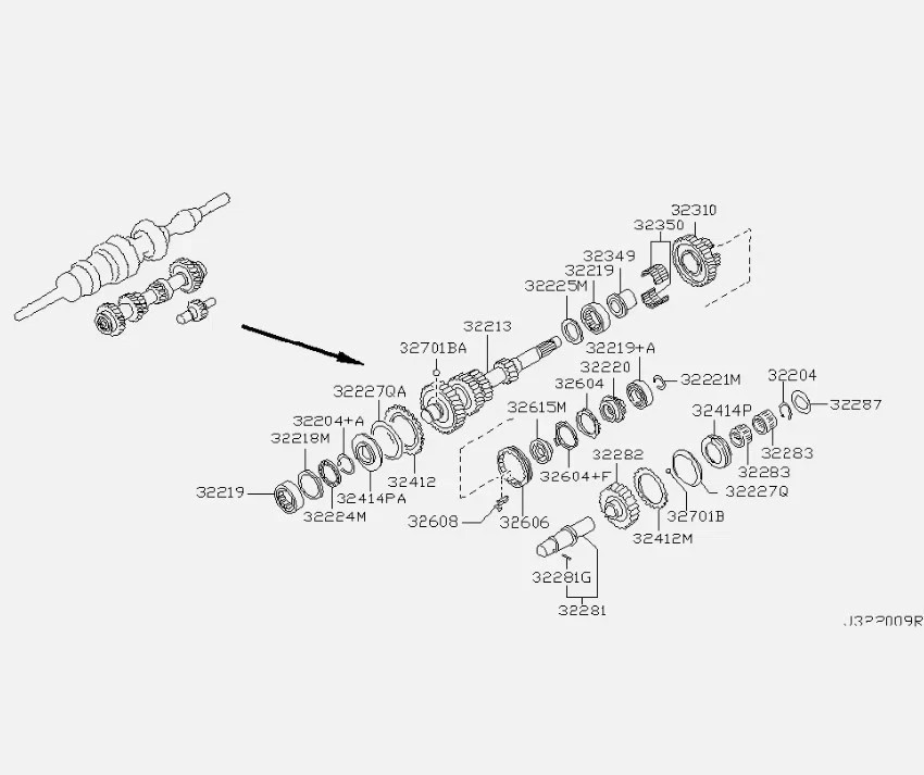 32219-V5260 Cuscinetto Albero Contralbero Ricambio Originale Nissan - immagine 3