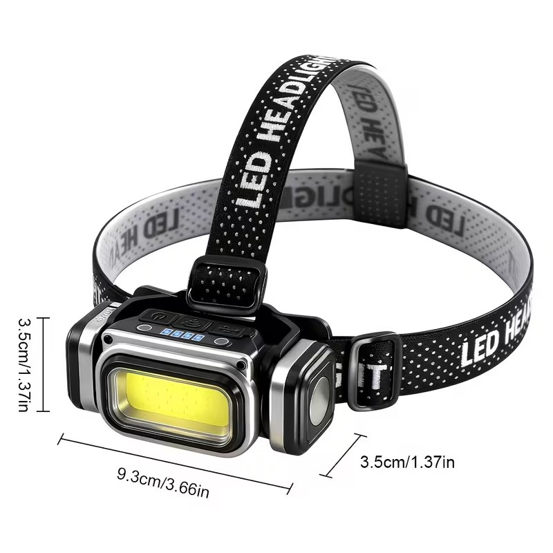 TORCIA FRONTALE DA TESTA LUCE LED MINI LAMPADA NOTTURNA LUCE CACCIA PESCA CICLISMO - immagine 2