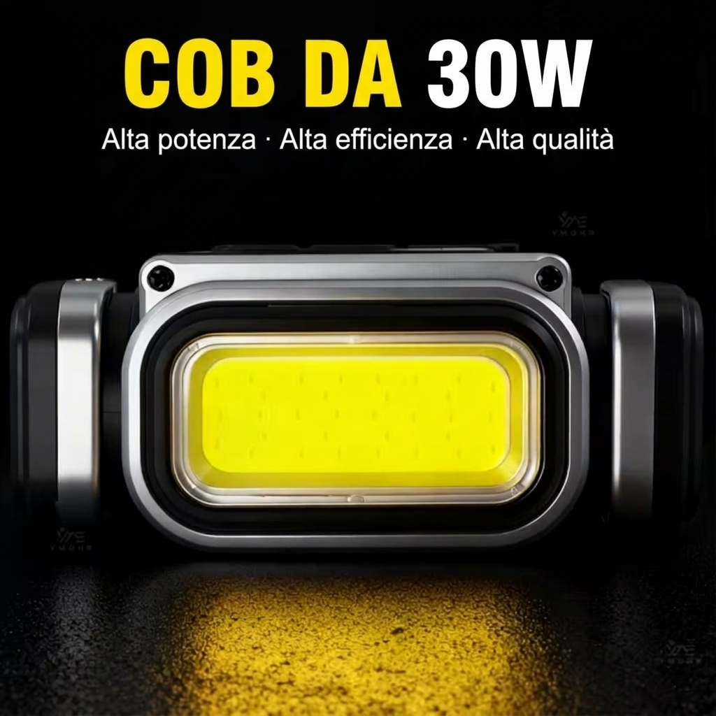 TORCIA FRONTALE DA TESTA LUCE LED MINI LAMPADA NOTTURNA LUCE CACCIA PESCA CICLISMO - immagine 14