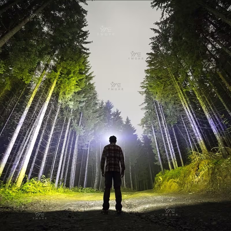 TORCIA FRONTALE DA TESTA LUCE LED MINI LAMPADA NOTTURNA LUCE CACCIA PESCA CICLISMO - immagine 5