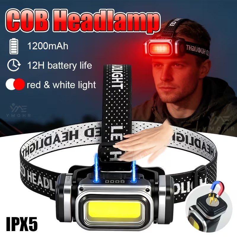 TORCIA FRONTALE DA TESTA LUCE LED MINI LAMPADA NOTTURNA LUCE CACCIA PESCA CICLISMO