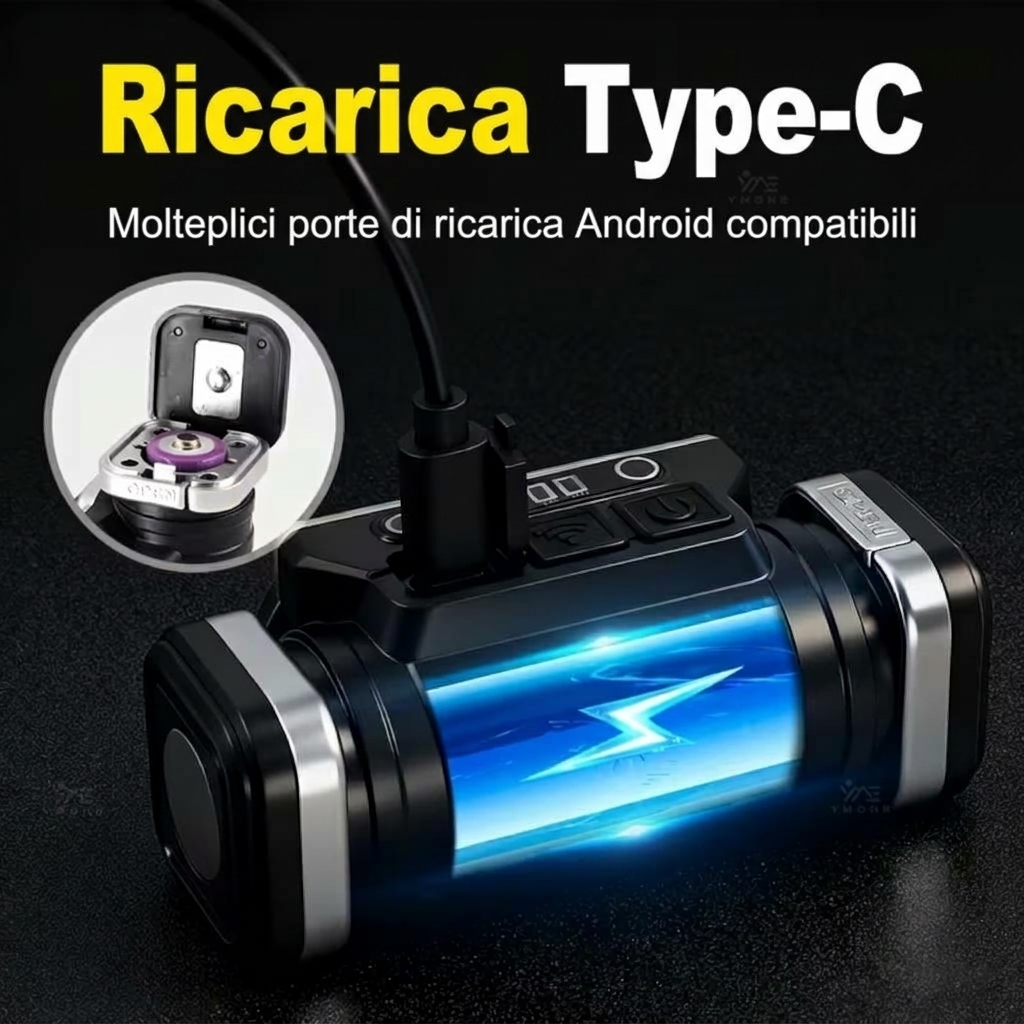 TORCIA FRONTALE DA TESTA LUCE LED MINI LAMPADA NOTTURNA LUCE CACCIA PESCA CICLISMO - immagine 9