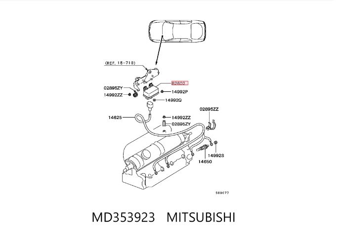 MD353923 Relè candelette di preriscaldamento Mitsubishi CARISMA 1997 2.0tdi OEM 7700107794