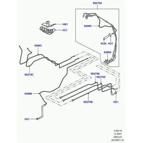 WJP000530 TUBO DI RITORNO CARBURANTE POSTERIORE RANGE ROVER VOGUE