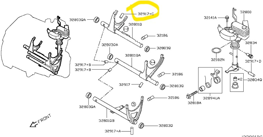 32292-00QAC PERNO FORCELLA CAMBIO NISSAN ORIGINALE