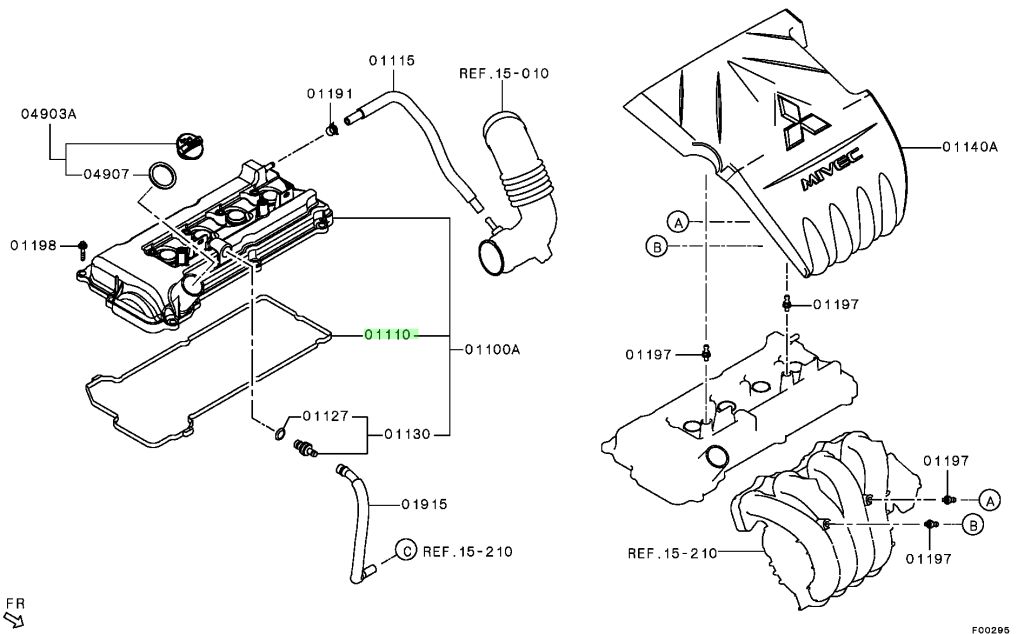 1035A991 Guarnizione coperchio punterie per Mitsubishi ASX 1035A991