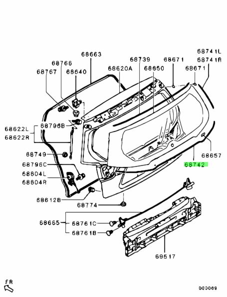 5805A049 Guarnizione in vetro per portellone elevatore – Mitsubishi OUTLANDER