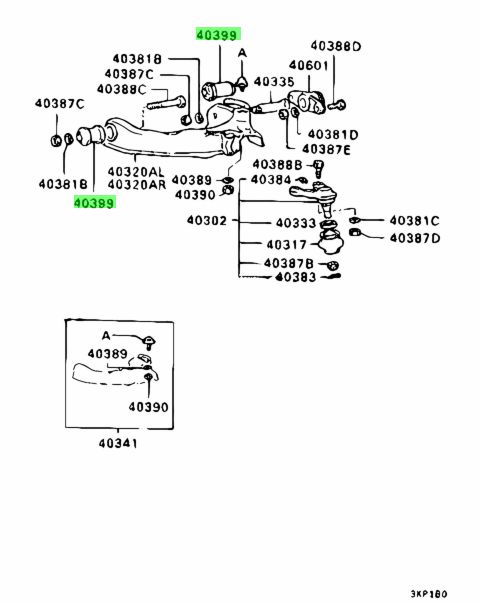 MB109662 BOCCOLA BRACCIO INFERIORE SOSPENSIONE ANTERIORE MITSUBISHI L200 PAJERO