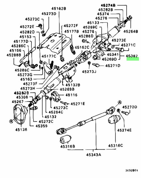 MB412371 Canotto scatola guida sterzo piantone Mitsubishi Pajero L200 - immagine 3