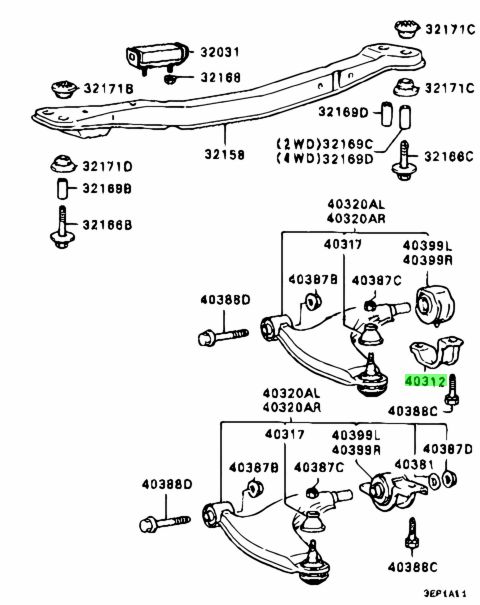 MB518748 STAFFA BRACCIO INFERIORE SOSPENSIONE ANTERIORE POSTERIORE Mitsubishi Colt