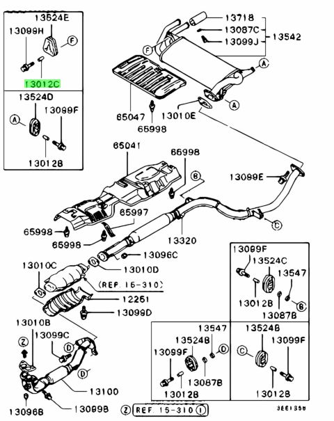 MB549177 COLLARE TUBO DI SCARICO MITSUBISHI