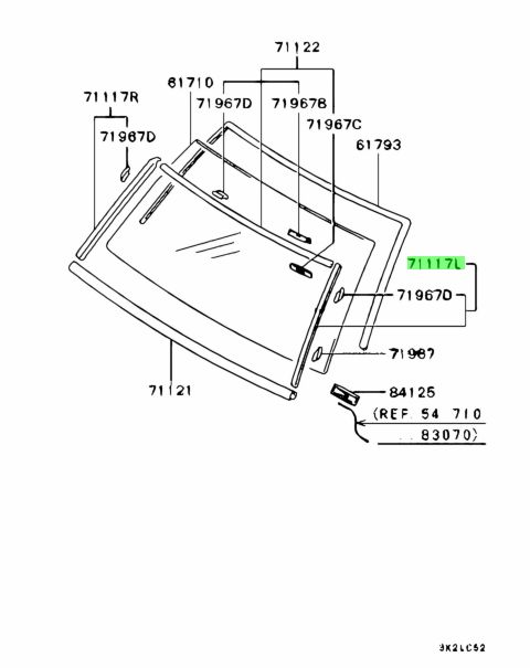 MB645737 MODANATURA LATERALE PARABREZZA SINISTRA Mitsubishi Pajero V20