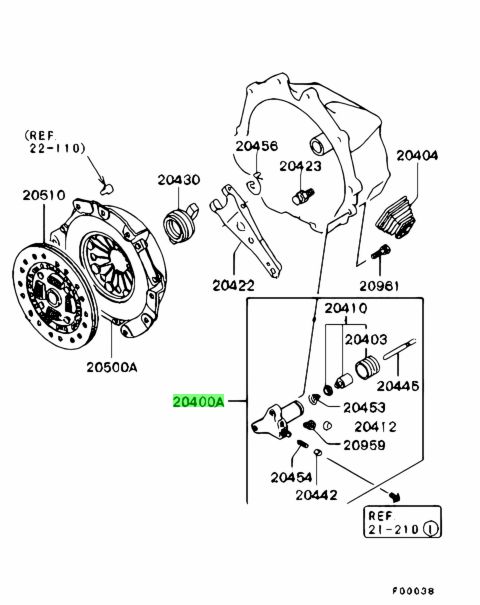 MB670211 GRUPPO CILINDRO  DISIMPEGNO FRIZIONE Mitsubishi Pajero V20 Originale