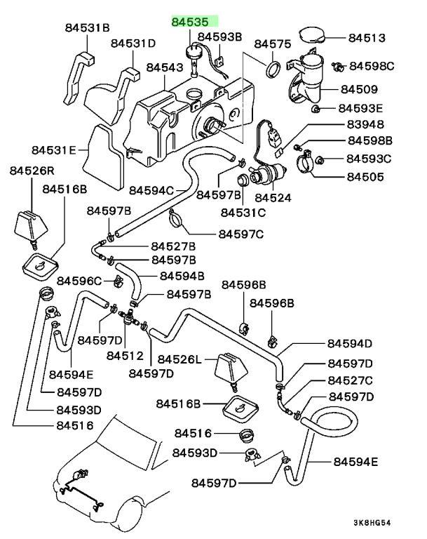 MB683915 SENSORE LIVELLO SERBATOIO LIQUIDO LAVAVETRI MITSUBISHI PAJERO